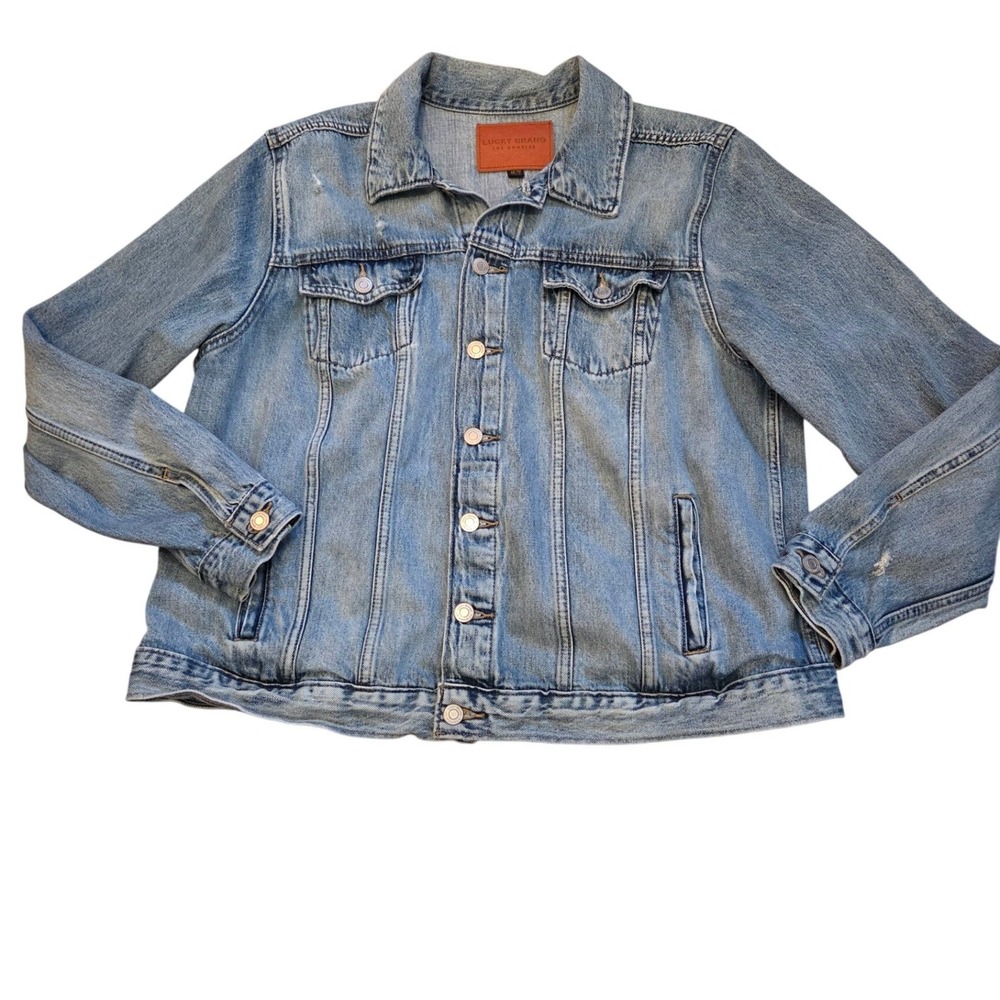 Lucky Brand Denim Jacket Light Wash Distressed Classic Trucker Women 1Xβ